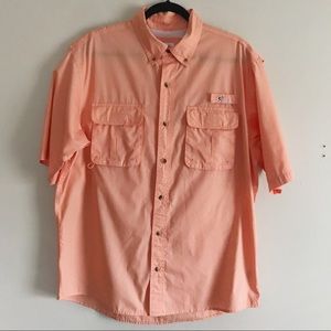 World Wide Sportsman Lg Orange Button Down